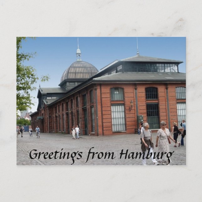 vykort för fiskauktionshallar (Framsida)