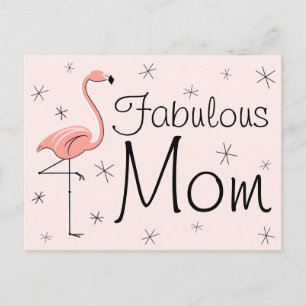 vykort för Flamingo Rosa "Fabulous Mamma"