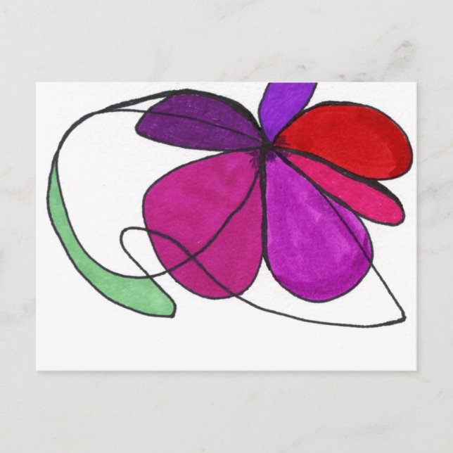 Vykort för "Flower Dance"-Abstrakt (Framsida)