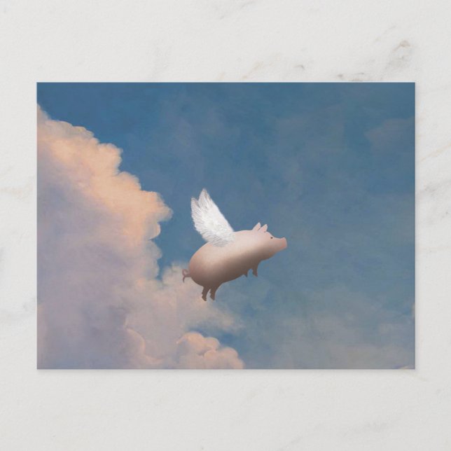 vykort för flygande gris (Framsida)