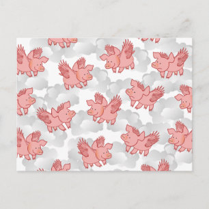 vykort för flytande Grisar