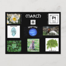 Vykort för födelsedagspresent i mars