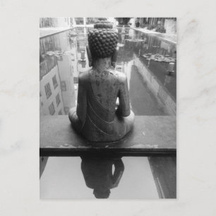 Vykort för foto för Buddha konst svartvit
