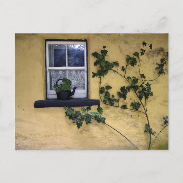 vykort för gammalt irländskt fönster (Framsida)