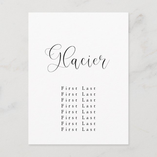 vykort för glaciärsätesdiagram (Framsida)