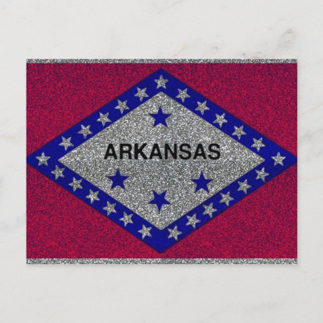 vykort för glitter Arkansas flagga (Framsida)