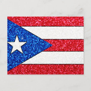 vykort för glitter Puerto Rico flagga