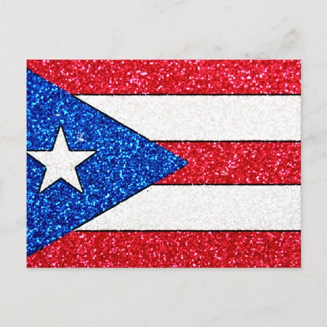 vykort för glitter Puerto Rico flagga (Framsida)