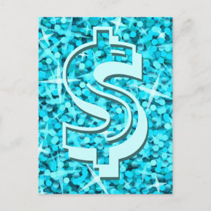 vykort för Glitz Blue-dollarn$