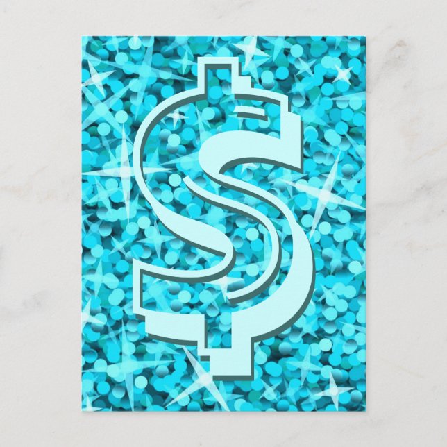 vykort för Glitz Blue-dollarn$ (Framsida)