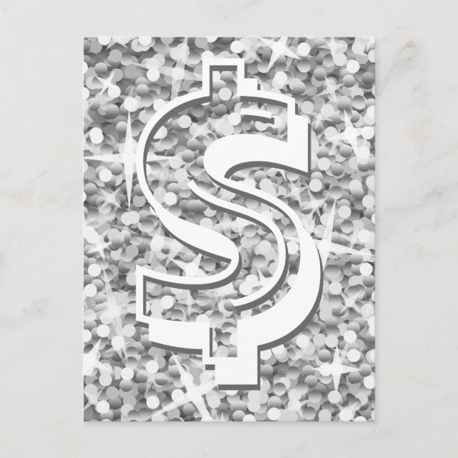 $-vykort för Glitz "Silver"-dollar Vykort (Framsida)