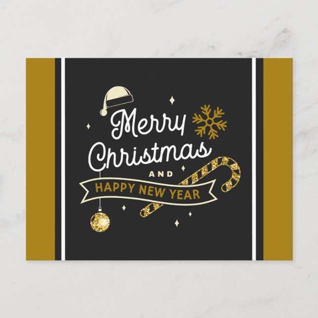 vykort för god jul och Gott nytt år (Framsida)