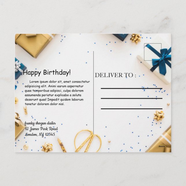 vykort för grattis på födelsedagen (Baksida)