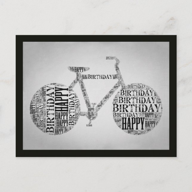 vykort för grattis på födelsedagen-cykeltyp (Framsida)