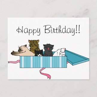 vykort för grattis på födelsedagen Kattunge