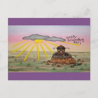 Vykort för Groundhog dag, lycklig Groundhog dag!