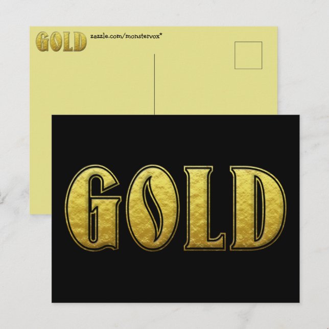 vykort för guld (Fram/baksida)