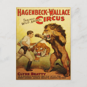 Vykort för Hagenbeck cirkusvintage