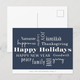 vykort för Hanukkah Hälsning Helgdag Guld