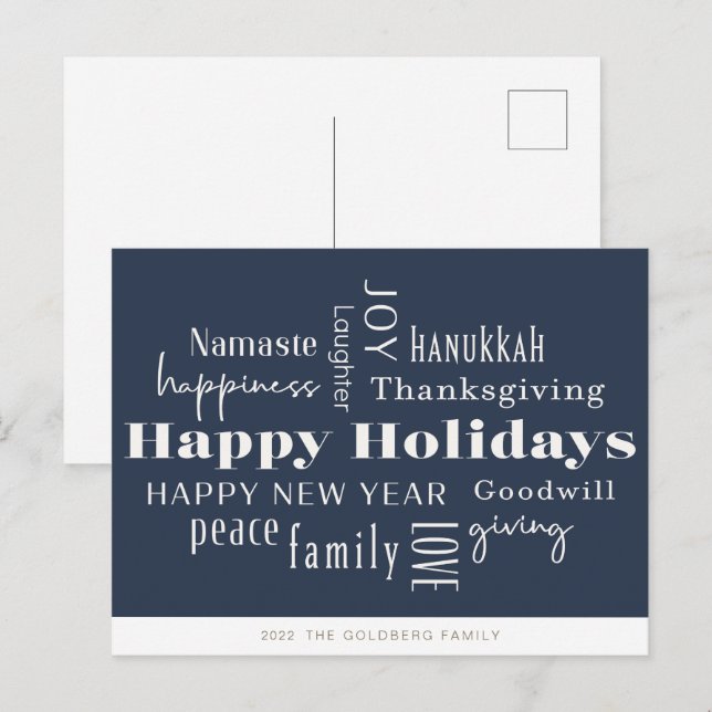 vykort för Hanukkah Hälsning Helgdag Guld (Fram/baksida)