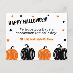 vykort för happy halloween - vit