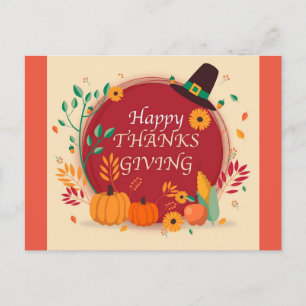 vykort för happy thanksgiving Helgdag