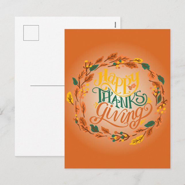 vykort för happy thanksgiving Helgdag (Fram/baksida)