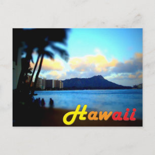 vykort för Hawaii-Oahu-Diamond-huvud