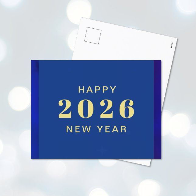vykort för Helgdag av text i gott nytt år Anpassni (Happy New Year Custom Text Holiday Postcard (front and back))