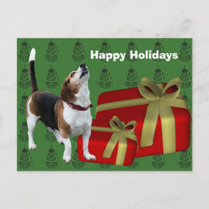 Vykort för helgdag för Beaglehundjul