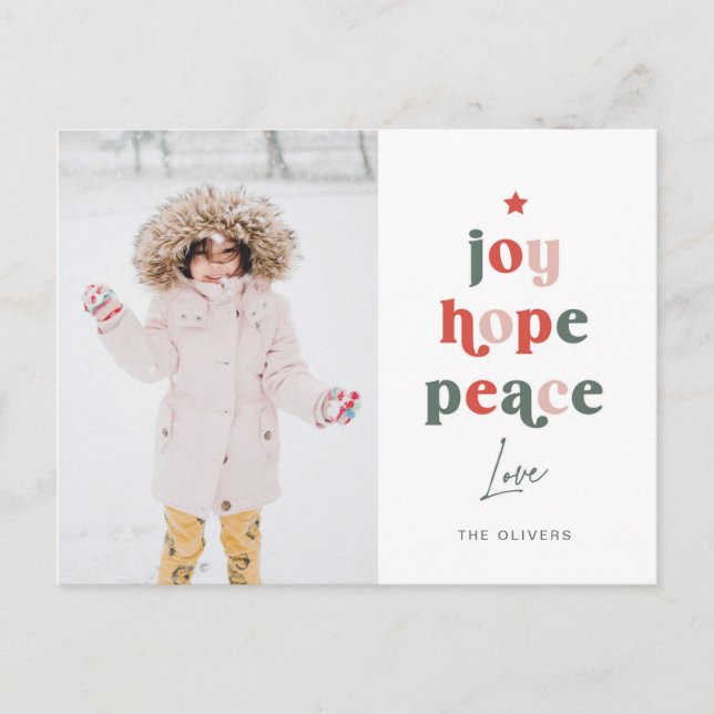 vykort för helgdag Ord Träd (Framsida)