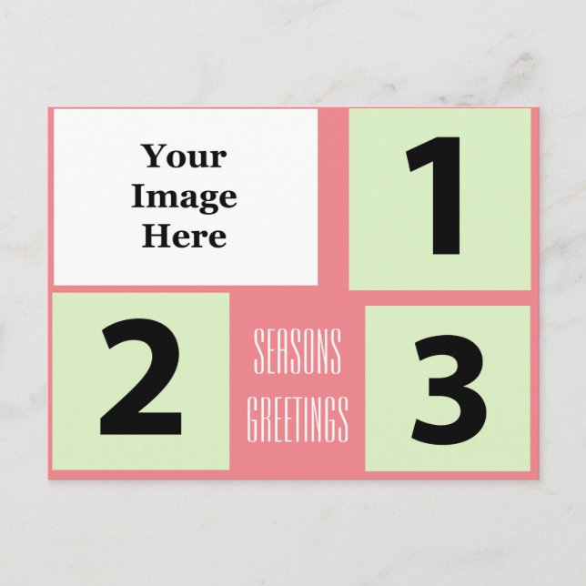 vykort för helgdag rosa hälsning (Framsida)