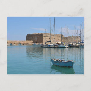 vykort för Heraklion Crete Harbor Fort