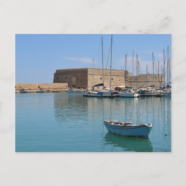 vykort för Heraklion Crete Harbor Fort (Framsida)
