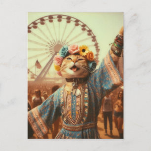 Vykort för Hippie Kattunge
