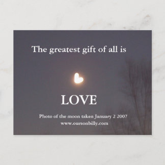 vykort för hjärtformade måne