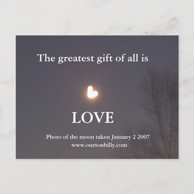 vykort för hjärtformade måne (Framsida)