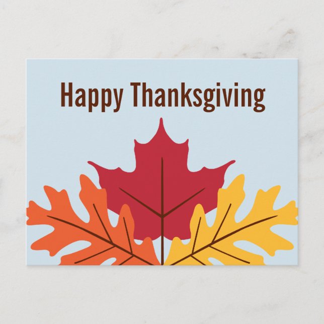 vykort för Höst löv Thanksgiving (Framsida)