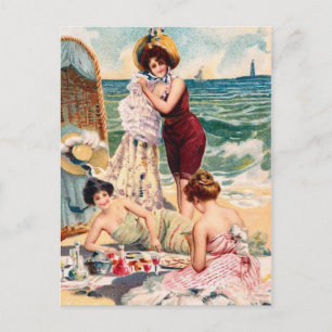 Vykort för illustration för KRW-vintagestrand