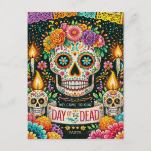 vykort för inbjudan till day of the dead