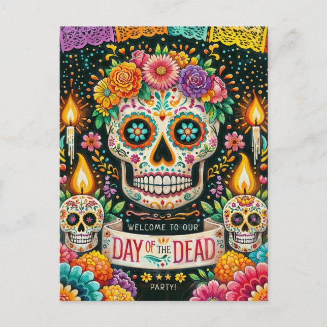 vykort för inbjudan till day of the dead (Framsida)