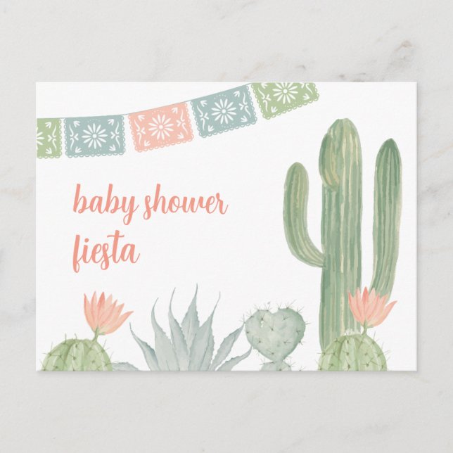 vykort för inbjudan till Fiesta Baby Shower (Framsida)