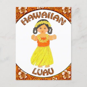 vykort för inbjudan till Hawaiian Luau