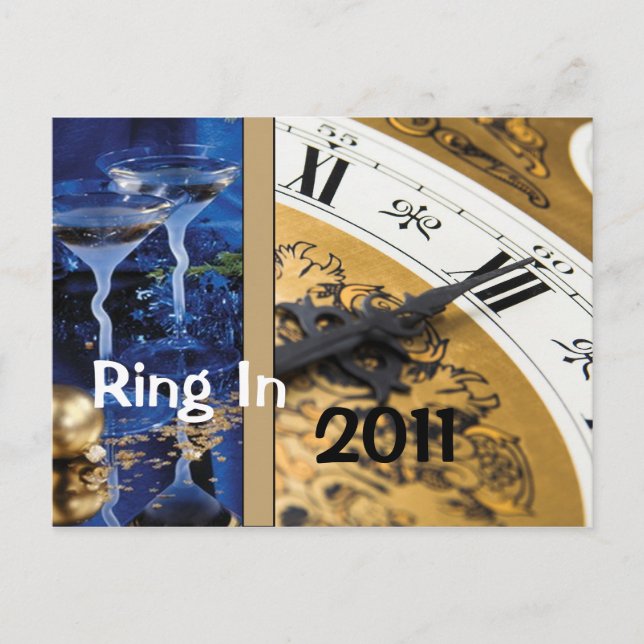 vykort för inbjudan till nyårsafton (Framsida)