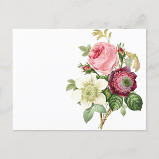 vykort för inbjudan till vintage blommor