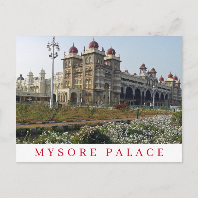 vykort för Indiens Mysore Palace-vy (Framsida)