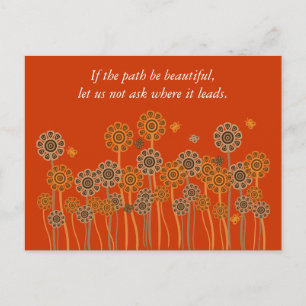 vykort för inspirerande blommor och fjärilar