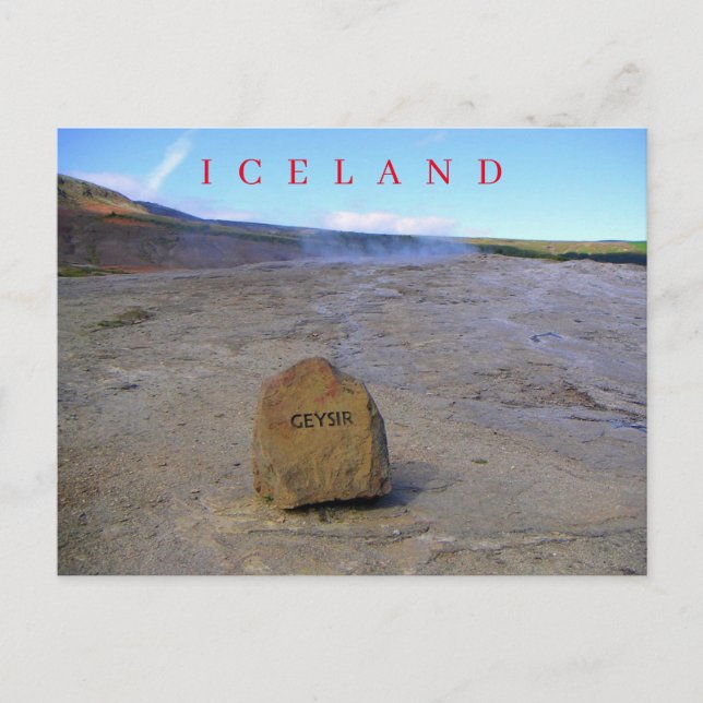 vykort för island Geysir Geotermiskt område (Framsida)