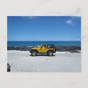 vykort för jeep äventyr på strandscen