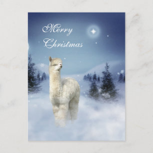 Vykort för jul för Alpacavinternatt